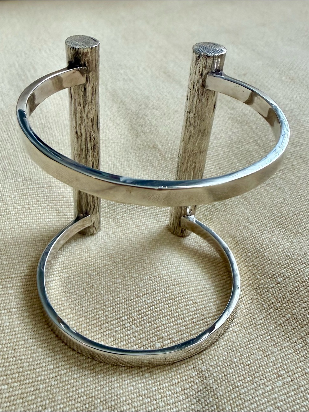 Vintage Rachel Katz Polished Silver Open Cuff Bracelet
